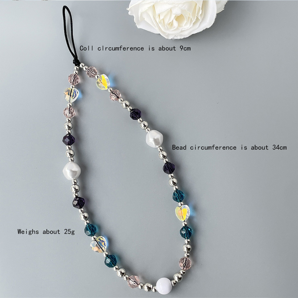Elegant Sweet Color Block Arylic Artificial Crystal Beaded Handmade Keychain display picture 4