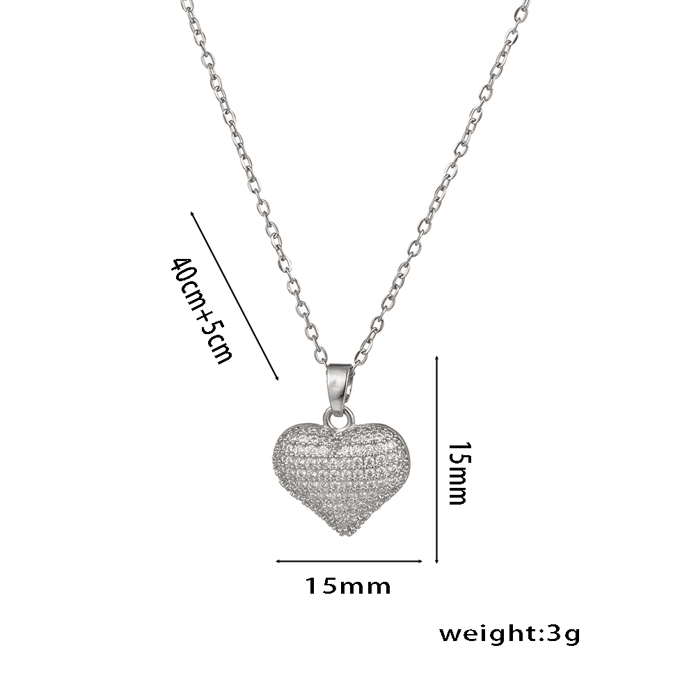 Titanium Steel 18K Gold Plated Sweet Inlay Solid Color Zircon Pendant Necklace display picture 3