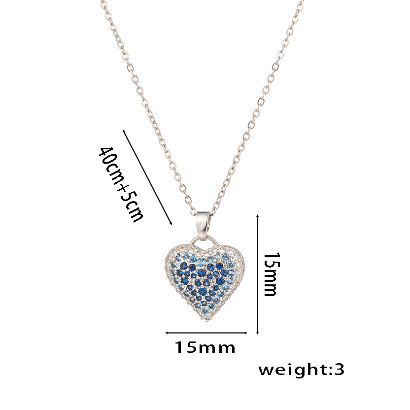 Titanium Steel 18K Gold Plated Sweet Inlay Solid Color Zircon Pendant Necklace display picture 1