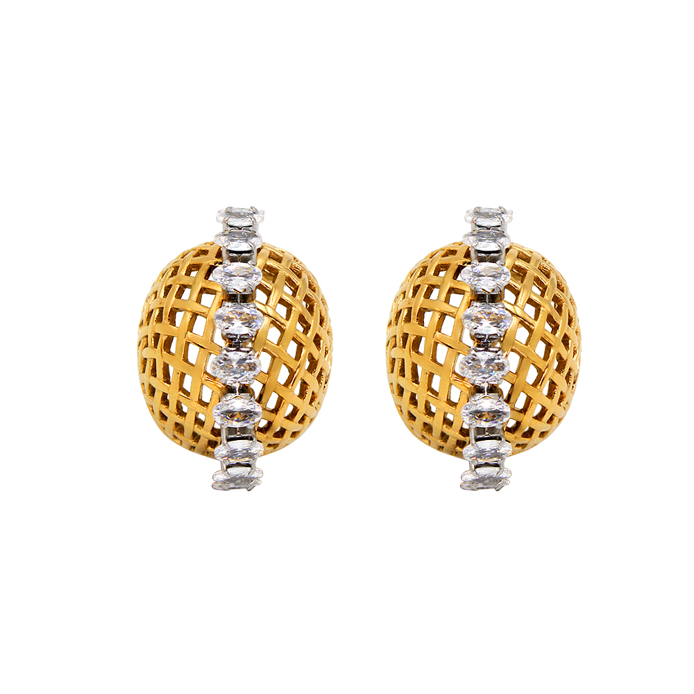 1 Pair Simple Style Classic Style Solid Color Plating Inlay 304 Stainless Steel Zircon 18K Gold Plated Ear Studs display picture 16