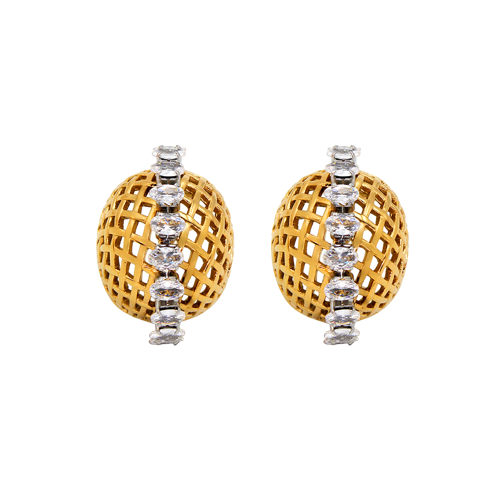 1 Paire Style Simple Style Classique Couleur Unie Placage Incruster Acier Inoxydable 304 Zircon Plaqué Or 18K Boucles D'Oreilles display picture 16