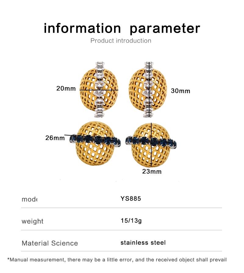 1 Pair Simple Style Classic Style Solid Color Plating Inlay 304 Stainless Steel Zircon 18K Gold Plated Ear Studs display picture 2