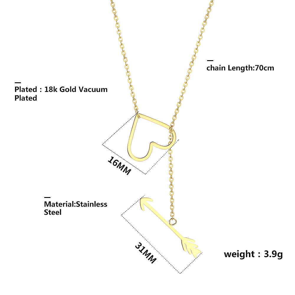 304 Stainless Steel 18K Gold Plated IG Style Classic Style Commute Plating Animal Heart Shape Feather Pendant Necklace display picture 30