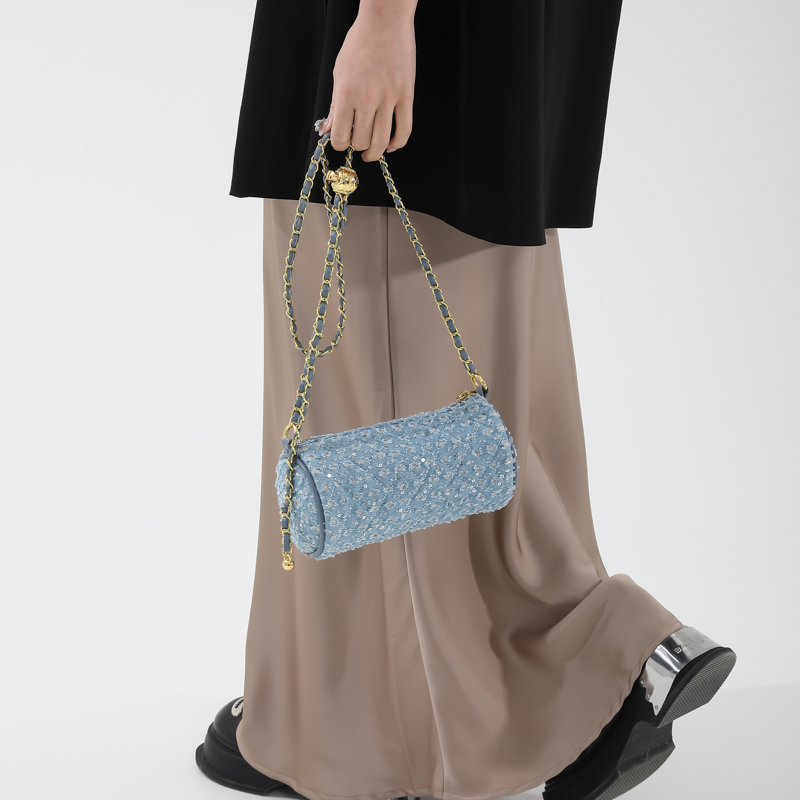 امرأة قماش اللون الصامد ملابس الشارع خيوط الخياطة سلسلة سحاب البنطلون كروس شنطة display picture 6