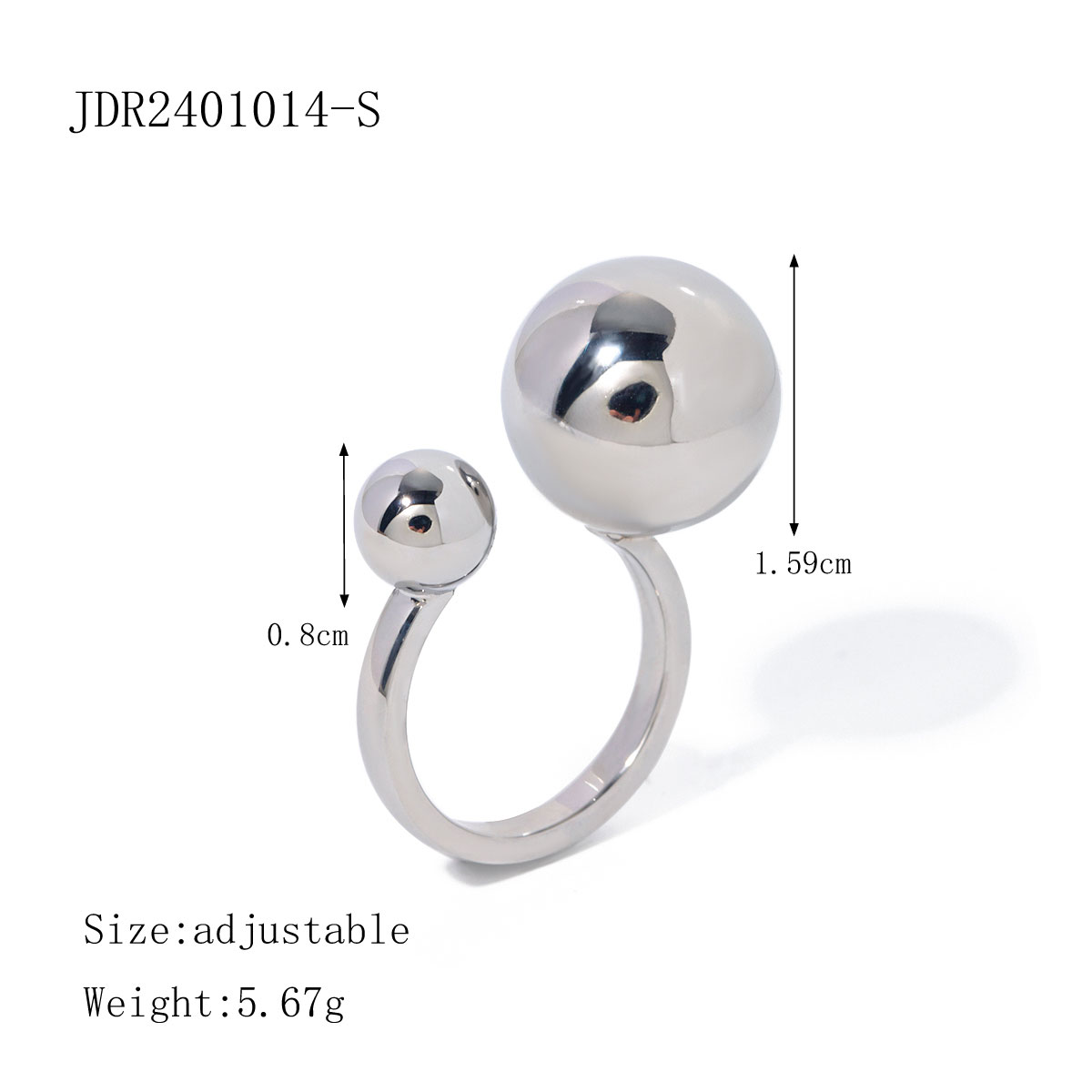 316 Stainless Steel  Simple Style Classic Style Solid Color Rings display picture 1