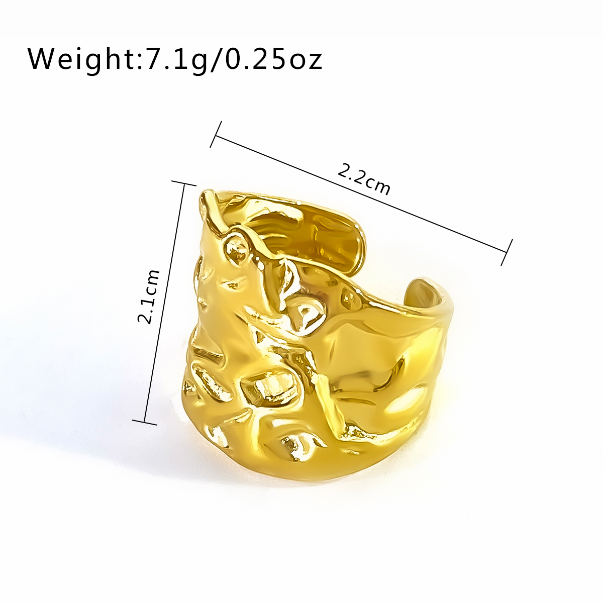 Stainless Steel 18K Gold Plated Vacation Classic Style Plating Solid Color Open Rings display picture 8