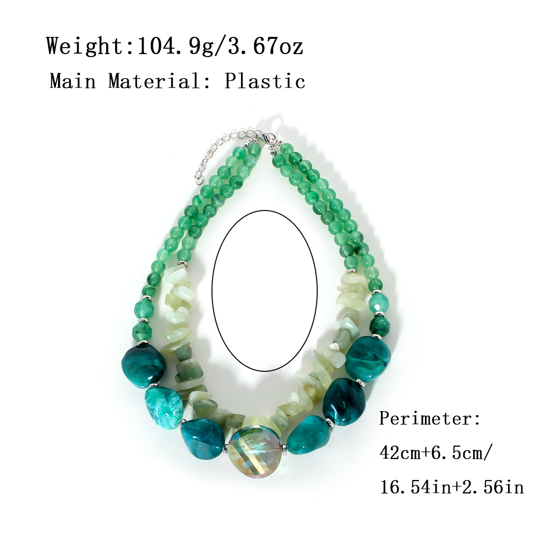 Elegant Retro Color Block Plastic Irregular Beaded Women's Necklace display picture 1