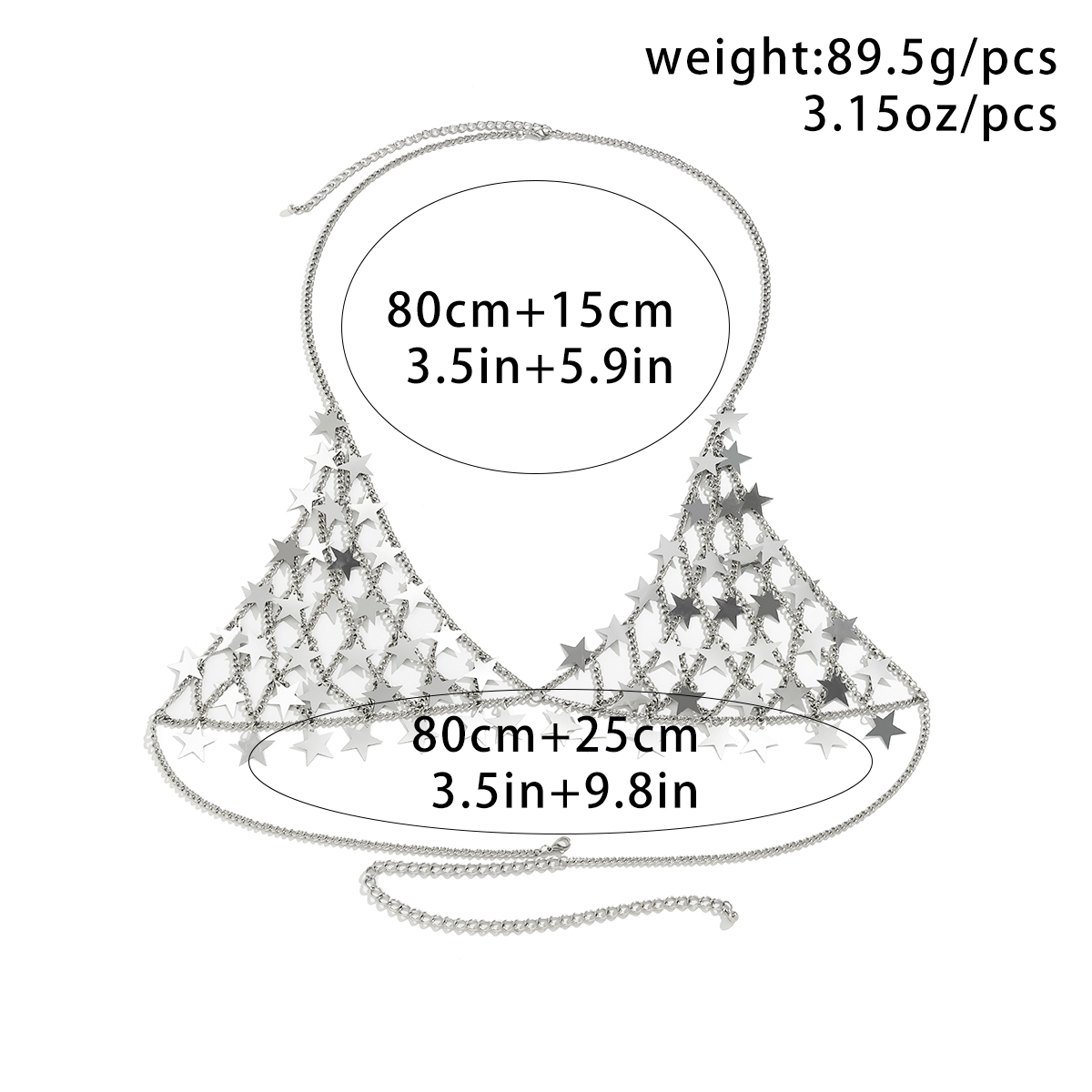 Exaggerated Cool Style Triangle Star Plastic Iron Wholesale Body Chain display picture 1