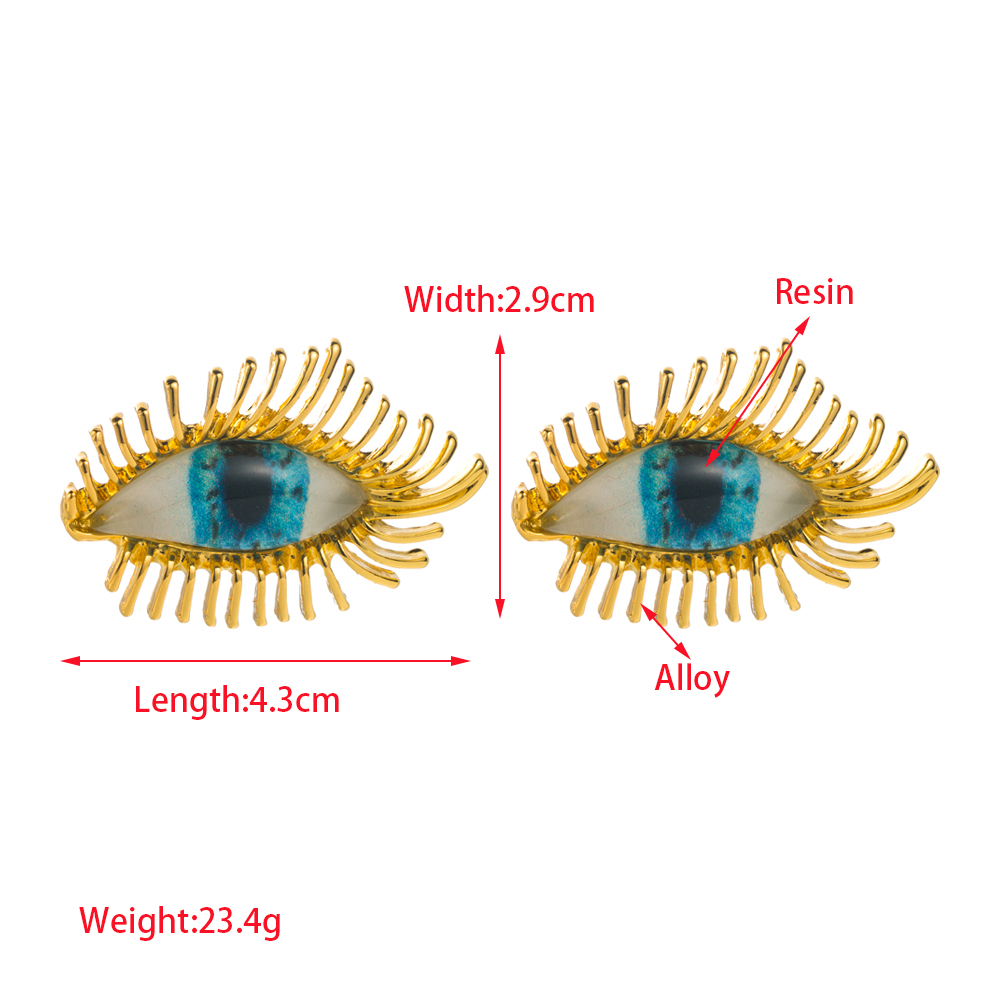 1 Paar Elegant Luxuriös Auge Überzug Inlay Zinklegierung Harz Perle Vergoldet Ohrstecker display picture 2