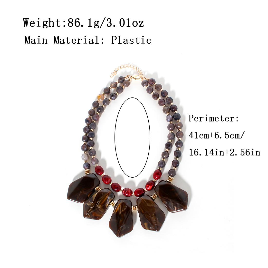 Elegant Retro Color Block Plastic Resin Women's Necklace display picture 1