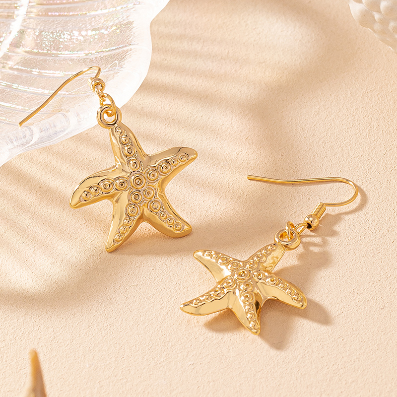 1 Pair Vacation Beach Starfish Zinc Alloy Drop Earrings display picture 3
