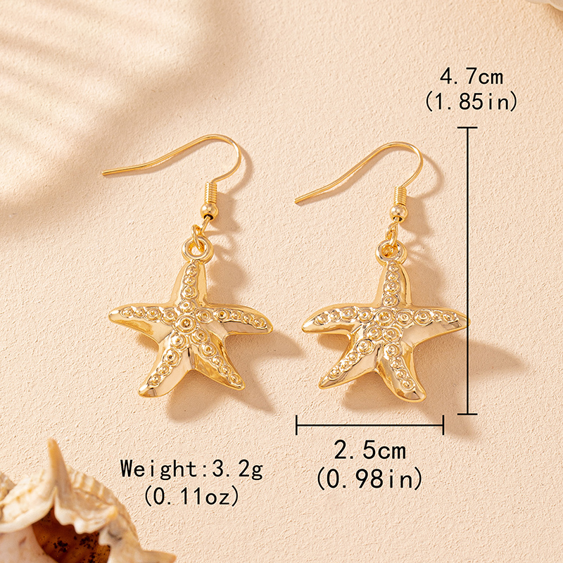 1 Pair Vacation Beach Starfish Zinc Alloy Drop Earrings display picture 4