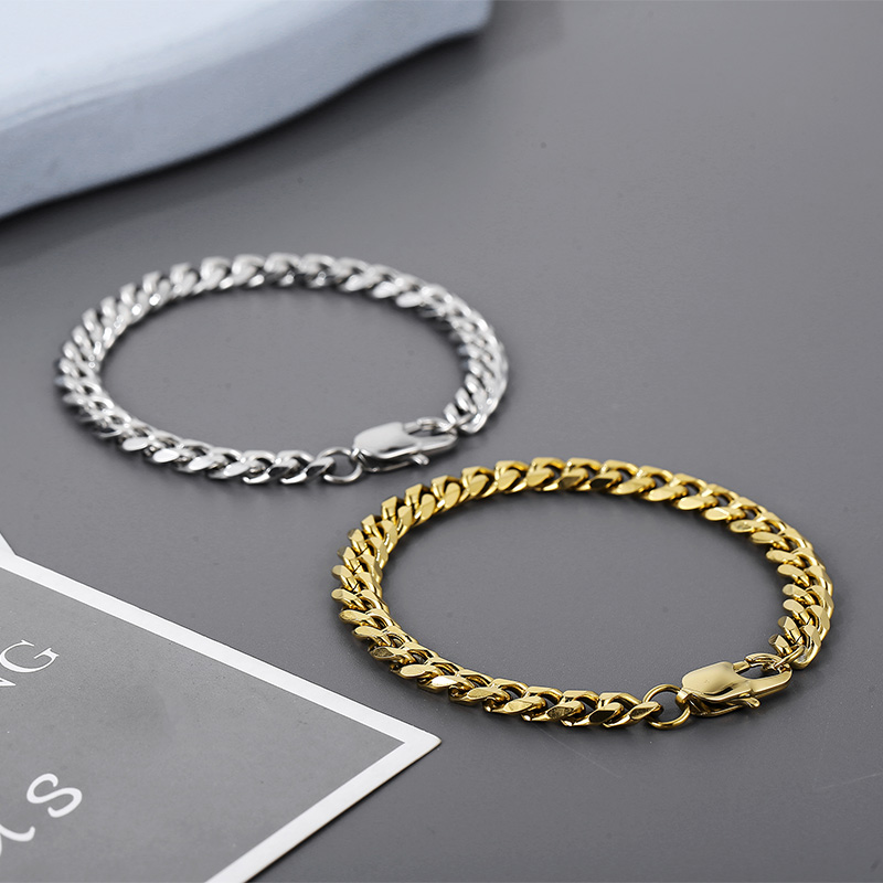 Stainless Steel Titanium Steel 18K Gold Plated Hip-Hop Solid Color Bracelets Necklace display picture 10