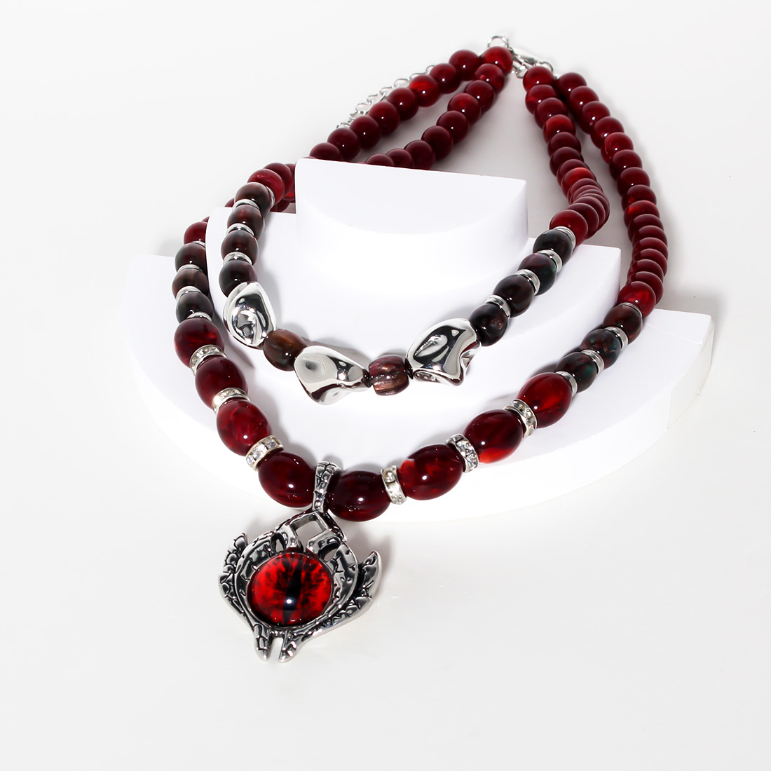 Retro Übertrieben Auge Legierung Kunststoff Perlen Frau Halskette display picture 6
