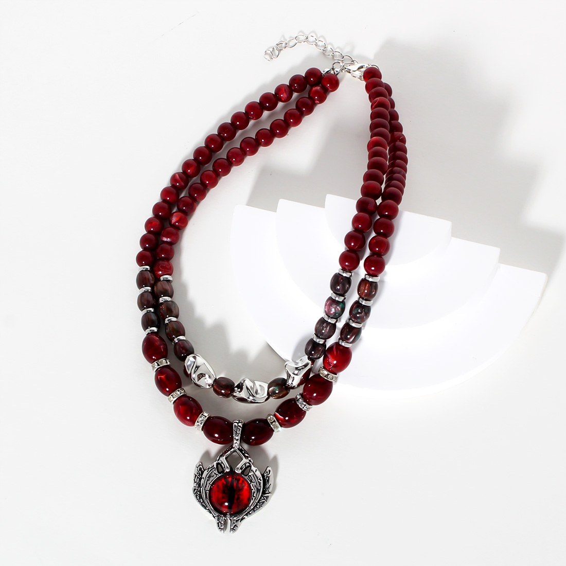 Retro Übertrieben Auge Legierung Kunststoff Perlen Frau Halskette display picture 7