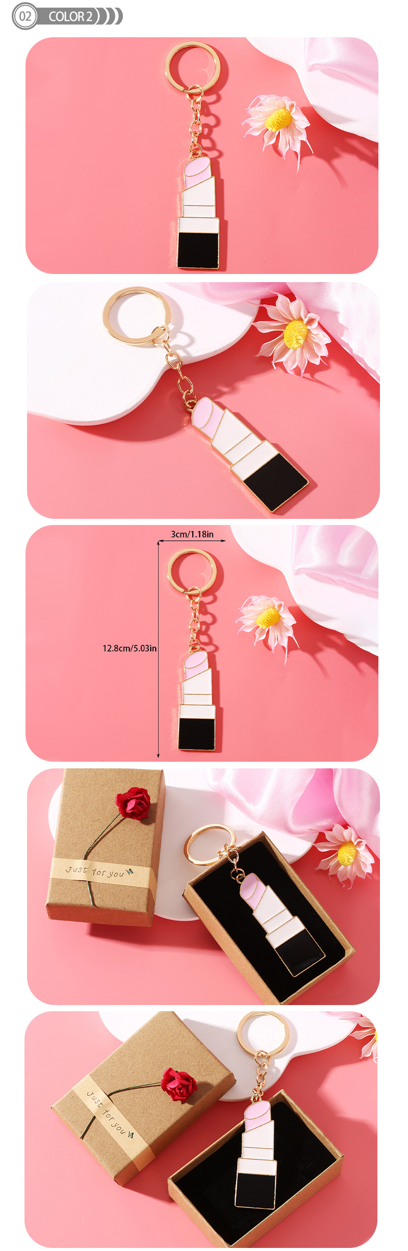 Einfacher Stil Lippenstift Legierung Emaille Überzug Taschenanhänger Schlüsselbund display picture 3