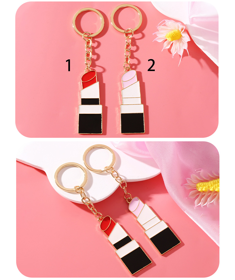 Simple Style Lipstick Alloy Enamel Plating Bag Pendant Keychain display picture 4