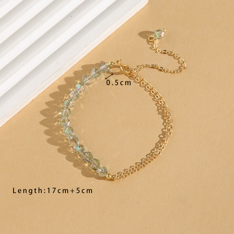 Style Simple Commuer Géométrique Cristal Le Cuivre Perlé Plaqué Or 18K Femmes Bracelets display picture 3