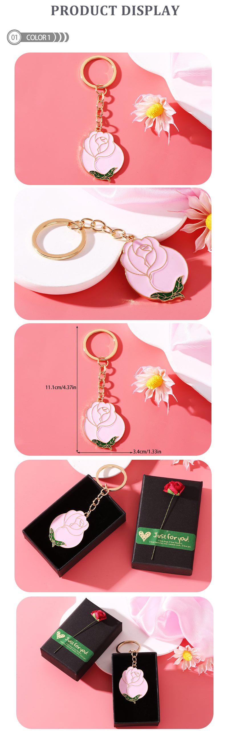 IG Style Simple Style Rose Alloy Enamel Plating Bag Pendant Keychain display picture 2