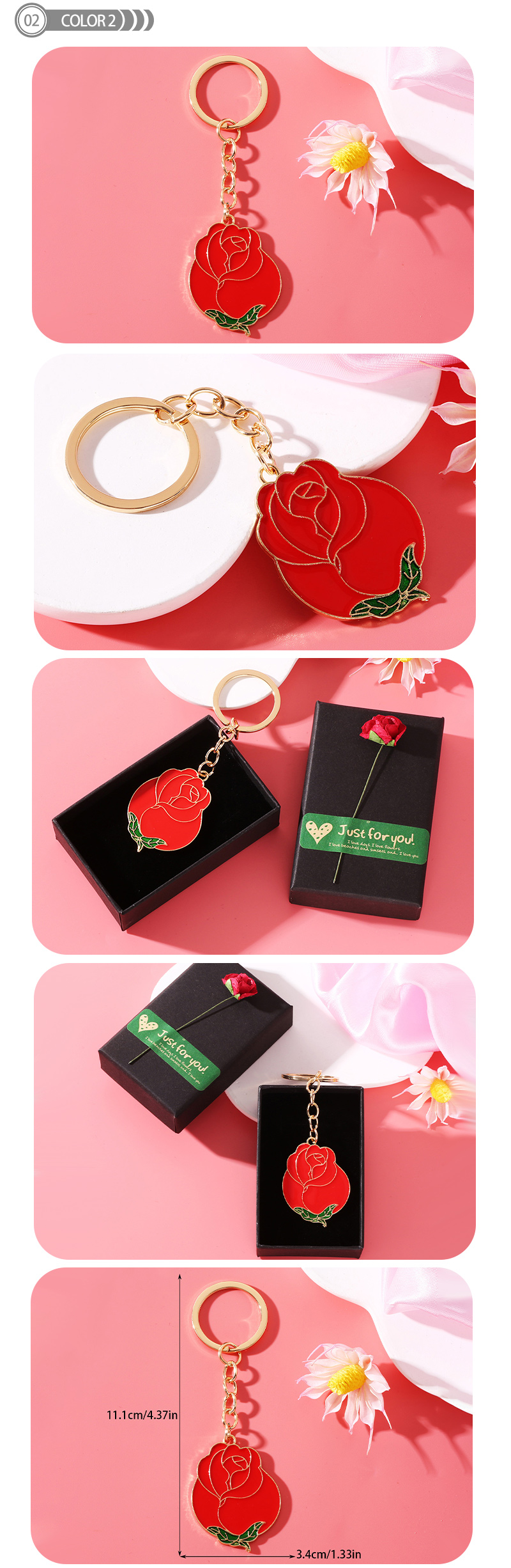 IG Style Simple Style Rose Alloy Enamel Plating Bag Pendant Keychain display picture 3
