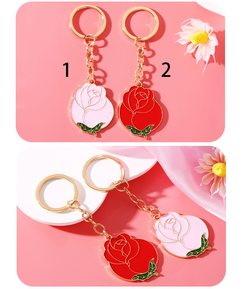 IG Style Simple Style Rose Alloy Enamel Plating Bag Pendant Keychain display picture 4