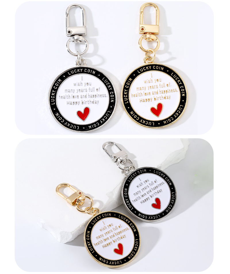 Simple Style Round Letter Cake Alloy Enamel Plating Birthday Bag Pendant Keychain display picture 6