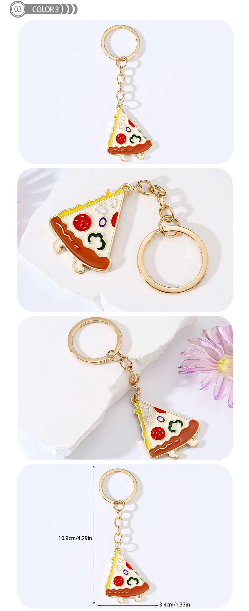 IG Style Simple Style Dog Hamburger Strawberry Alloy Enamel Plating Inlay Pearl Bag Pendant Keychain display picture 4