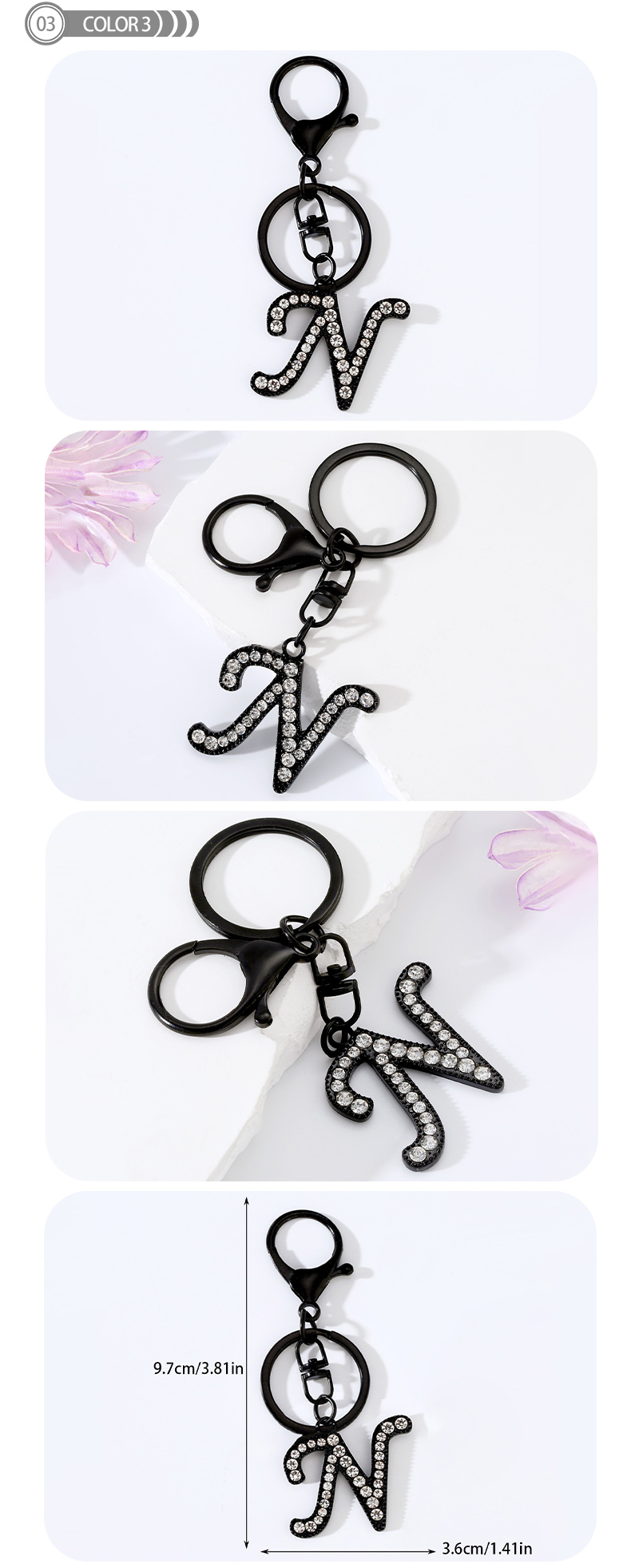 IG Style Simple Style Letter Crown Alloy Plating Inlay Rhinestones Bag Pendant Keychain display picture 4