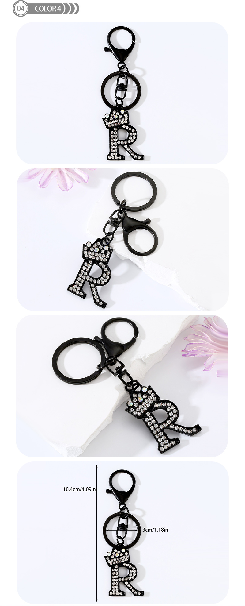 IG Style Simple Style Letter Crown Alloy Plating Inlay Rhinestones Bag Pendant Keychain display picture 5