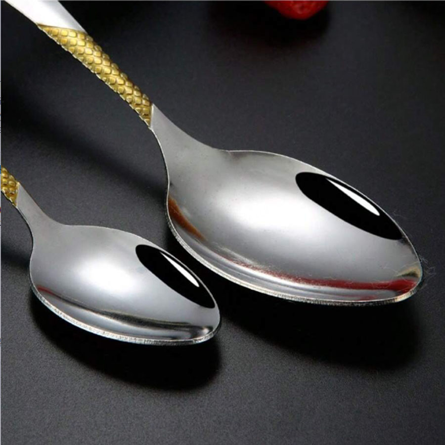 Casual Stripe Stainless Steel Spoon 6 Pieces Per Pack display picture 2