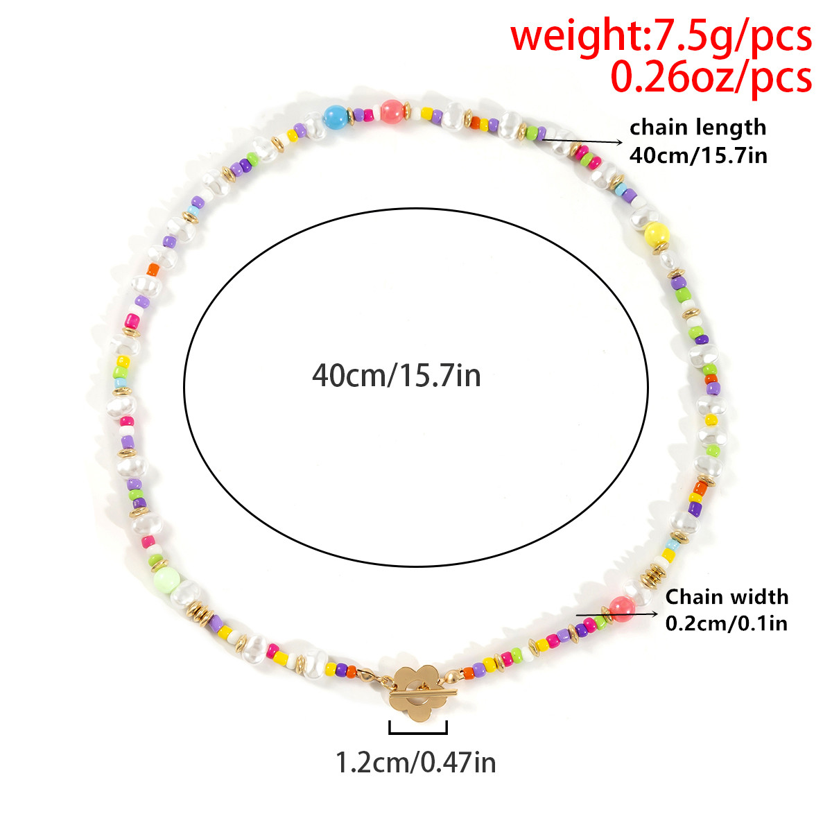 Wholesale Jewelry Pastoral Simple Style Classic Style Round Plant Flower CCB Imitation Pearl Iron Beaded Necklace display picture 1