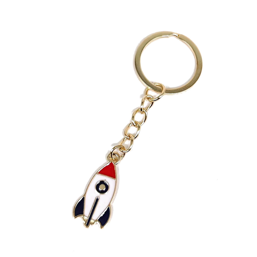 Streetwear Astronaut Rocket Alloy Enamel Gold Plated Bag Pendant Keychain display picture 3