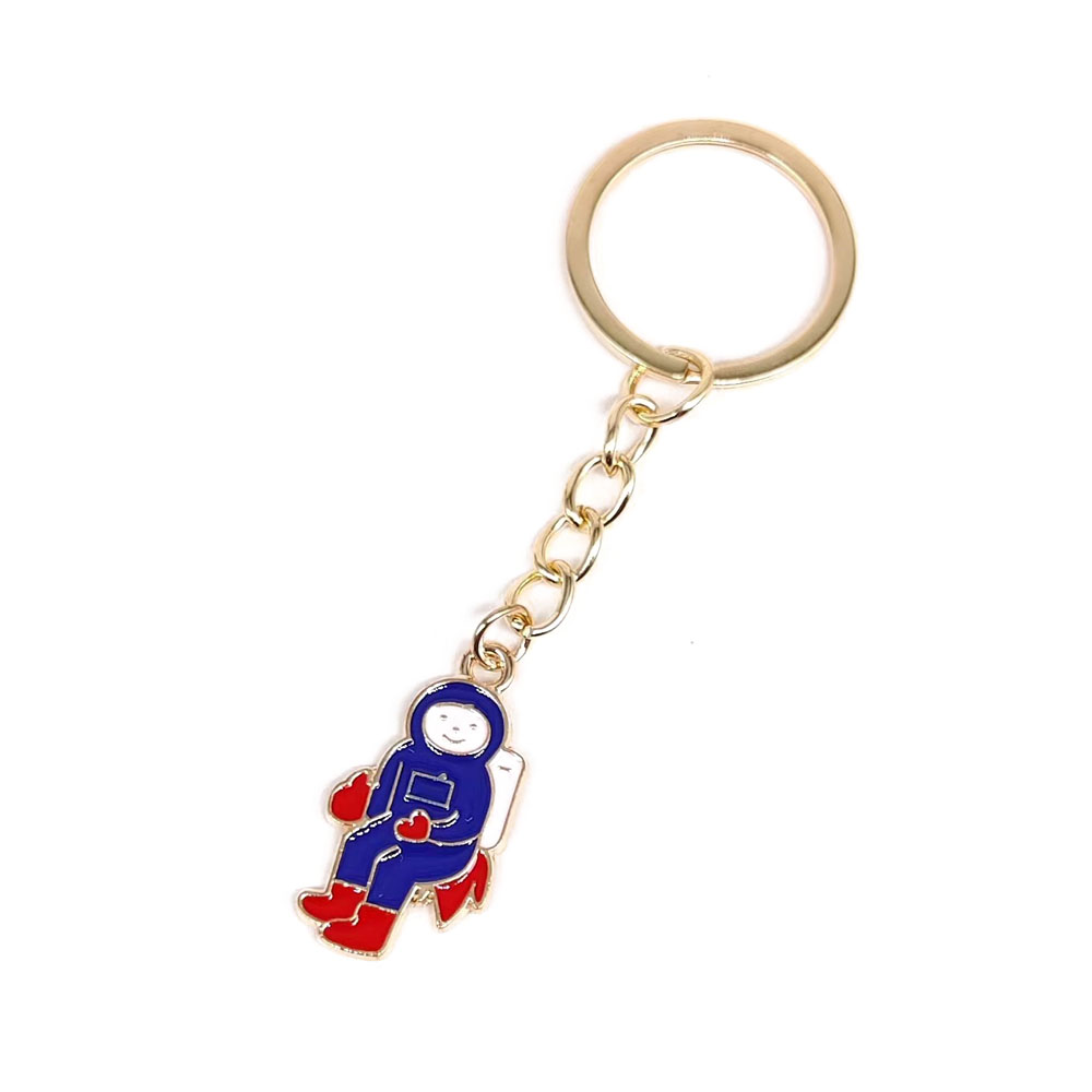 Streetwear Astronaut Rocket Alloy Enamel Gold Plated Bag Pendant Keychain display picture 6