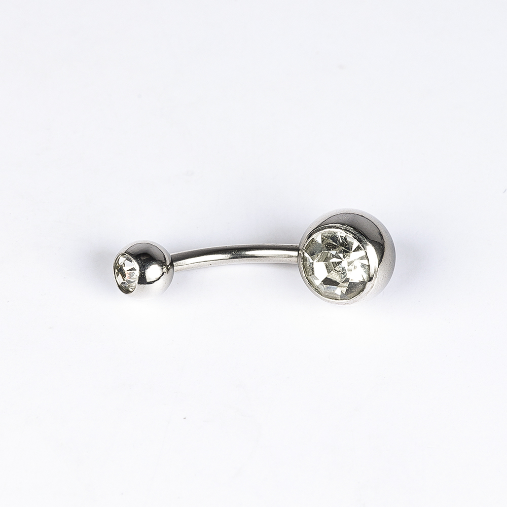 1 Piece Belly Rings Simple Style Color Block Stainless Steel Polishing Inlay Diamond Belly Rings display picture 1