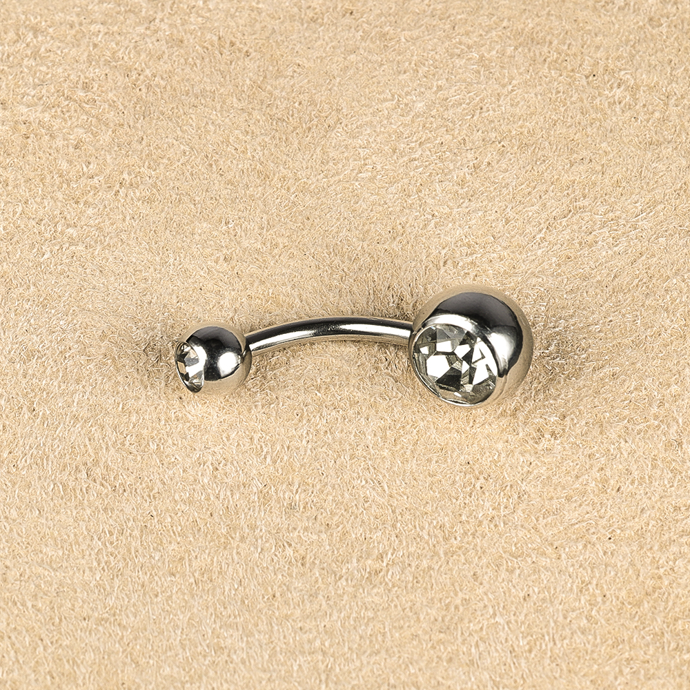 1 Piece Belly Rings Simple Style Color Block Stainless Steel Polishing Inlay Diamond Belly Rings display picture 2
