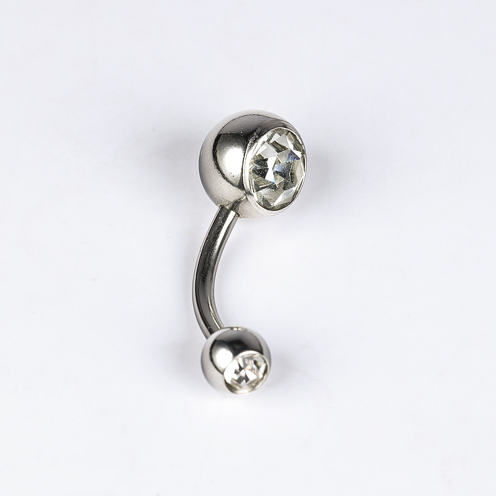 1 Piece Belly Rings Simple Style Color Block Stainless Steel Polishing Inlay Diamond Belly Rings display picture 3