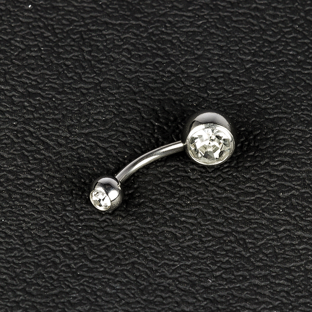 1 Piece Belly Rings Simple Style Color Block Stainless Steel Polishing Inlay Diamond Belly Rings display picture 4