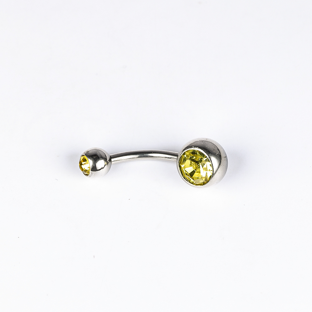 1 Piece Belly Rings Simple Style Color Block Stainless Steel Polishing Inlay Diamond Belly Rings display picture 6