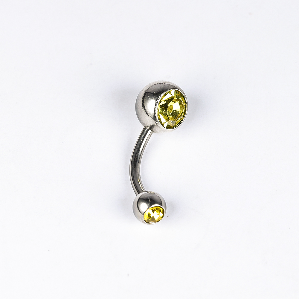 1 Piece Belly Rings Simple Style Color Block Stainless Steel Polishing Inlay Diamond Belly Rings display picture 7