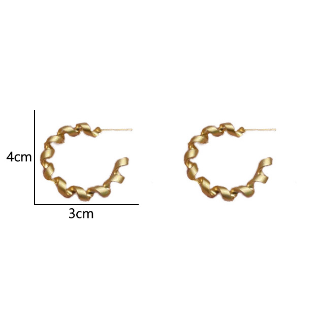 1 Pair Retro Simple Style C Shape Spiral Alloy Ear Studs display picture 8