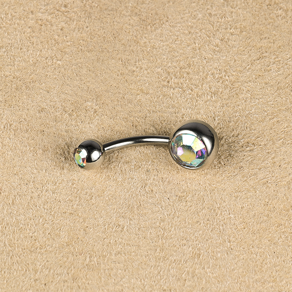 1 Piece Belly Rings Simple Style Color Block Stainless Steel Polishing Inlay Diamond Belly Rings display picture 21