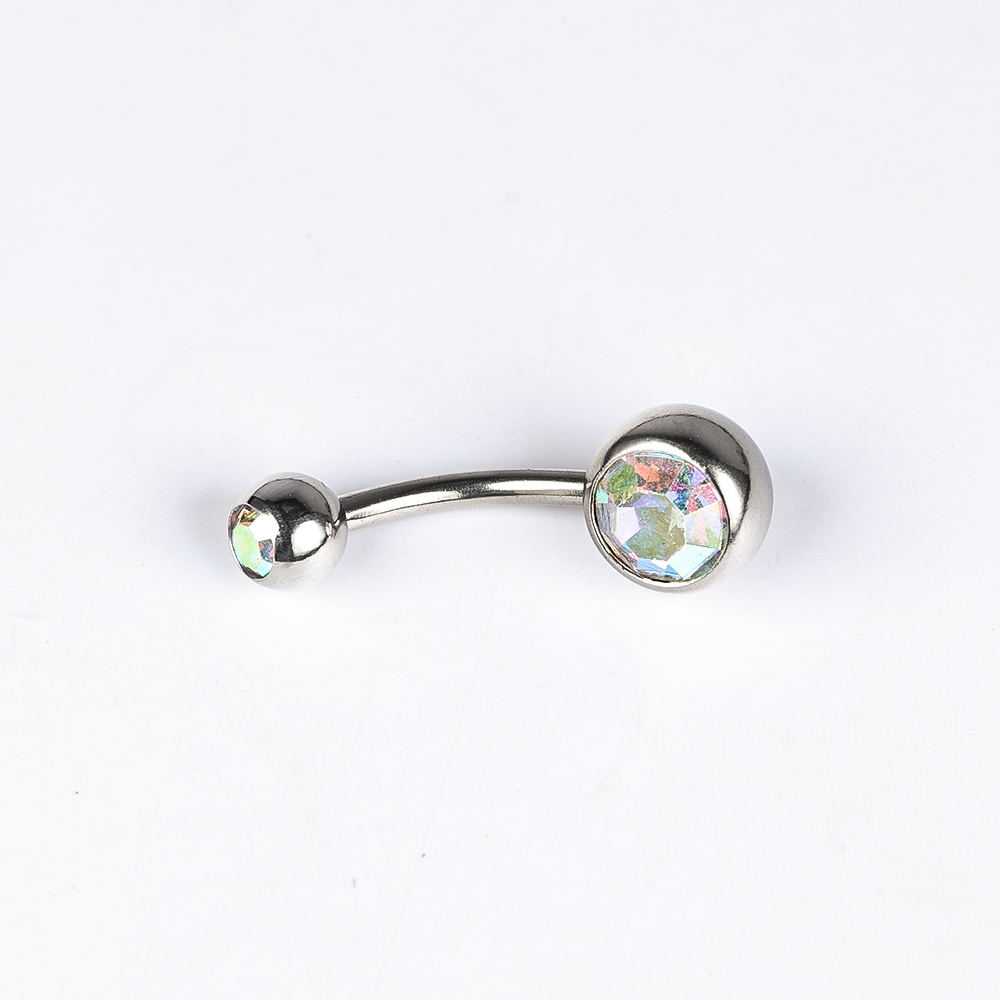 1 Piece Belly Rings Simple Style Color Block Stainless Steel Polishing Inlay Diamond Belly Rings display picture 22