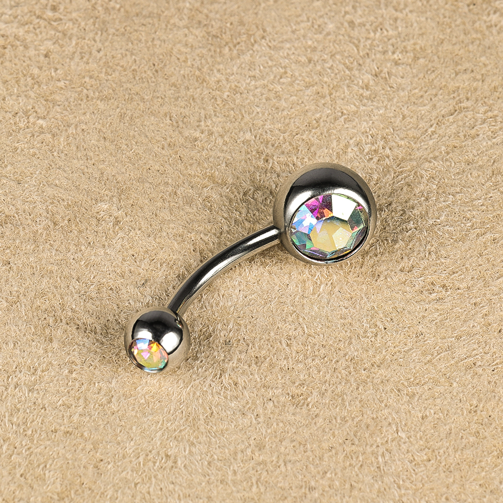 1 Piece Belly Rings Simple Style Color Block Stainless Steel Polishing Inlay Diamond Belly Rings display picture 23