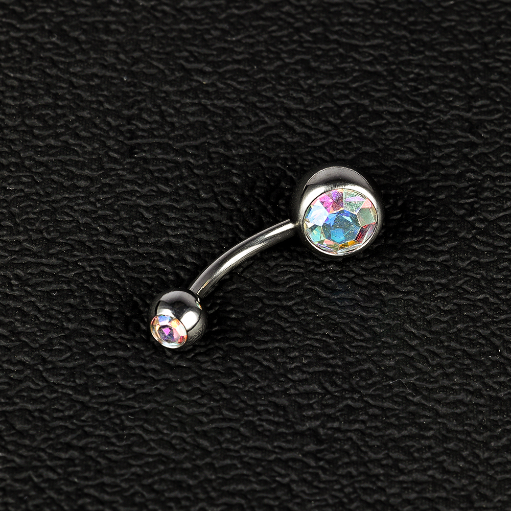 1 Piece Belly Rings Simple Style Color Block Stainless Steel Polishing Inlay Diamond Belly Rings display picture 24