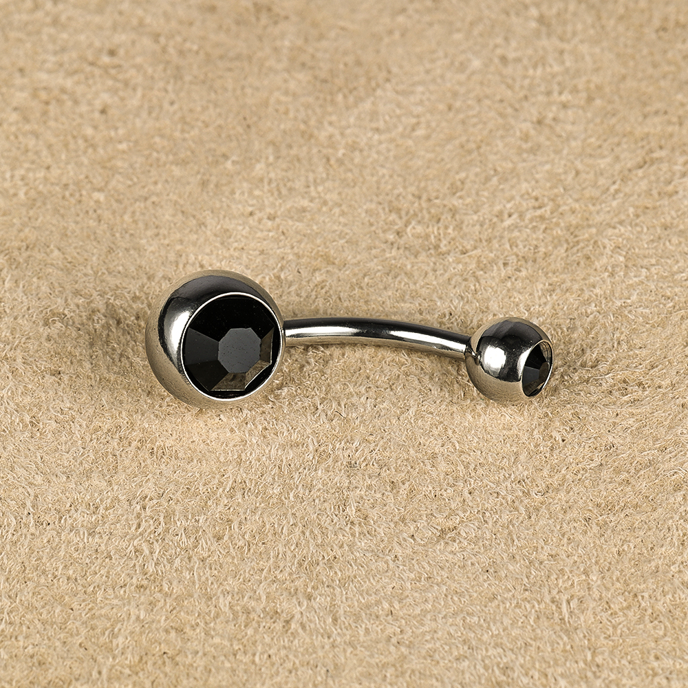 1 Piece Belly Rings Simple Style Color Block Stainless Steel Polishing Inlay Diamond Belly Rings display picture 33