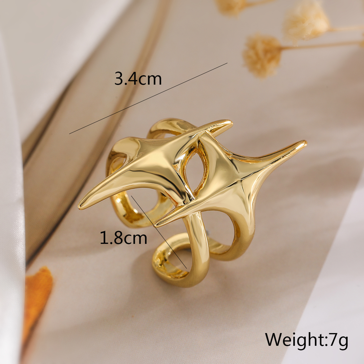 Wholesale Retro Commute Geometric Copper Plating Inlay 18K Gold Plated Zircon Open Rings display picture 3