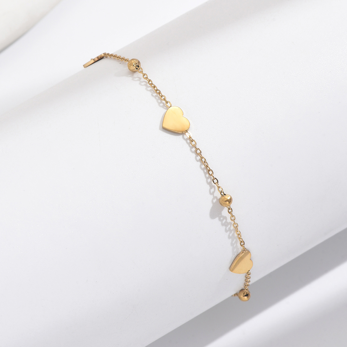 Simple Style Classic Style Letter Heart Shape 304 Stainless Steel 14K Gold Plated Zircon Bracelets In Bulk display picture 6