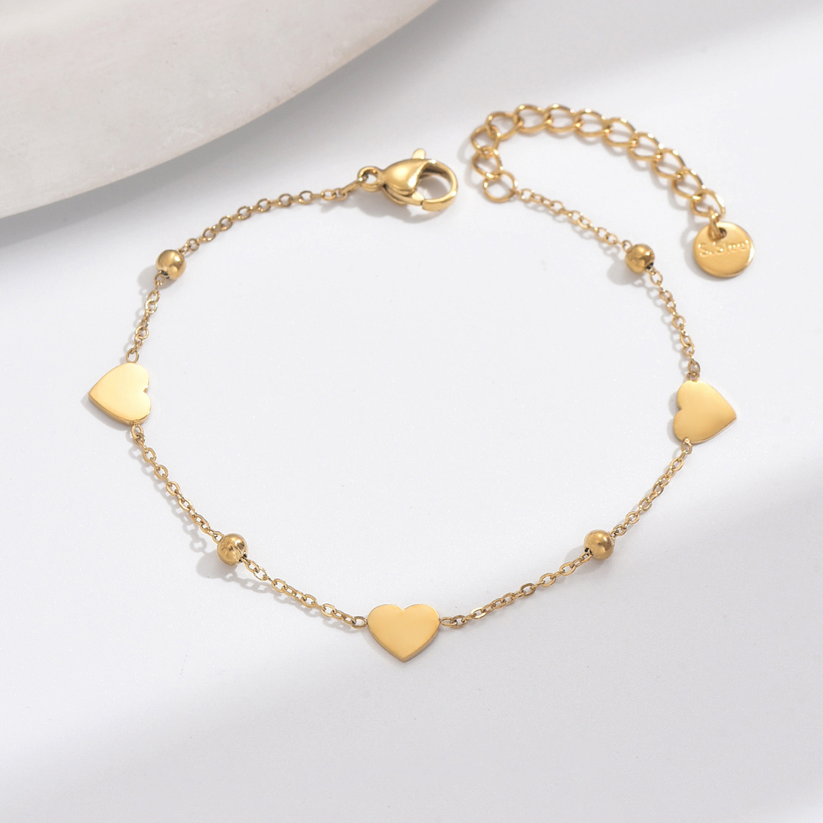 Simple Style Classic Style Letter Heart Shape 304 Stainless Steel 14K Gold Plated Zircon Bracelets In Bulk display picture 5