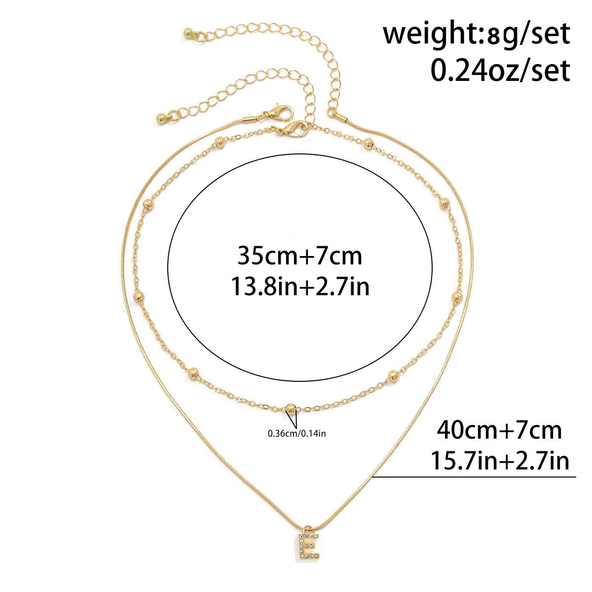 Copper 18K Gold Plated Simple Style Classic Style Inlay Letter Rhinestones Zircon Double Layer Necklaces display picture 5