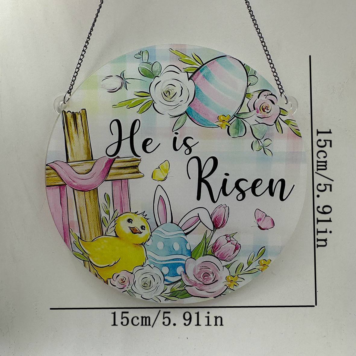 Easter Cute Rabbit Cross Egg Arylic Festival Hanging Ornaments Decorative Props display picture 1